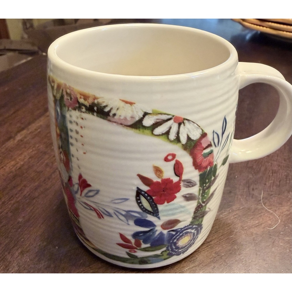 Anthropologie Letter D Monogram Coffee Cug Mug Starla M Halfmann LN